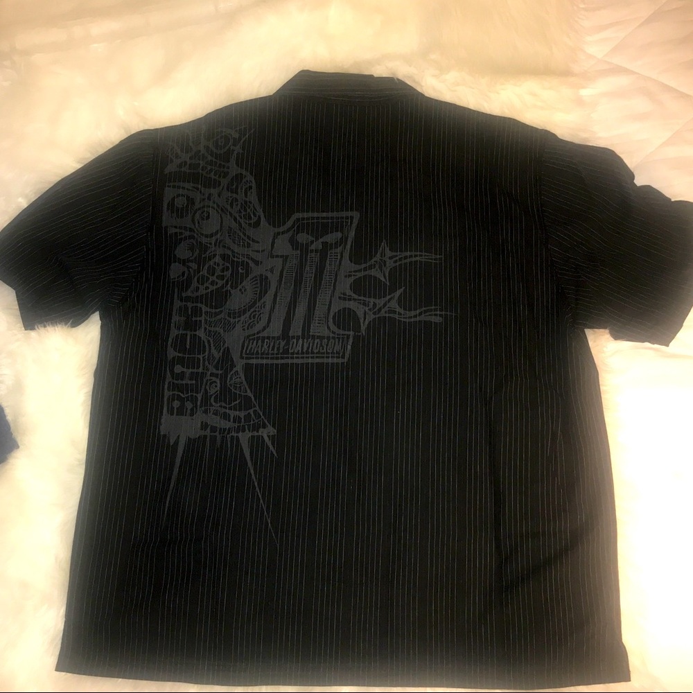 Harley Davidson Black Garage Button Down Shirt XL